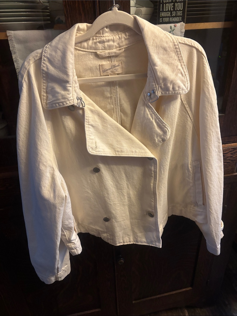 Universal Thread Cream Double-Breasted Trench Coat